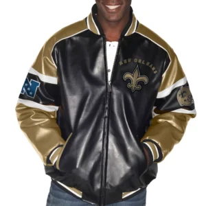 New Orleans Saints G-III Full Leather Varsity Jacket