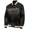 New Orleans Saints Lightweight Satin Full-Snap Varsity Jacket