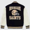 Alternative view of New Orleans Saints Full-Snap OVO Wool & Leather Varsity Jacket
