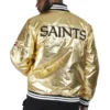 New Orleans Saints Satin Varsity Golden Jacket - Image 2