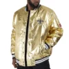 New Orleans Saints Satin Varsity Golden Jacket