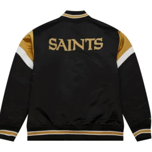 Alternative view of New Orleans Saints Cooperstown Heavyweight Satin Varsity Light weight Jacket