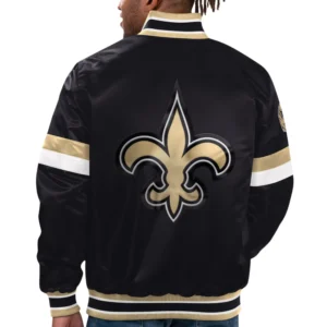 Alternative view of New Orleans Saints Home Game Game Satin Varsity Jacket