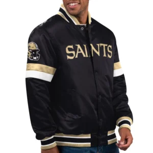 New Orleans Saints Home Game Game Satin Varsity Jacket