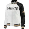 New Orleans Saints Starter Hometown Satin Varsity Jacket White & Black