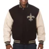 New Orleans Saints Team Players Two Tone Wool & Leather Varsity Jacket