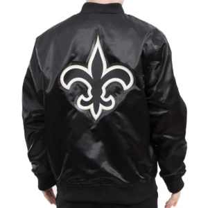 Alternative view of New Orleans Saints Team players Satin Varsity Jacket