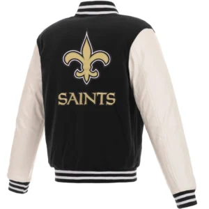 Alternative view of New Orleans Saints Two Tone Wool & Leather Varsity Jacket