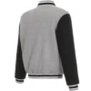 New Orleans Saints Full Wool Two Tone Varsity Jacket Gray & Black - Image 2