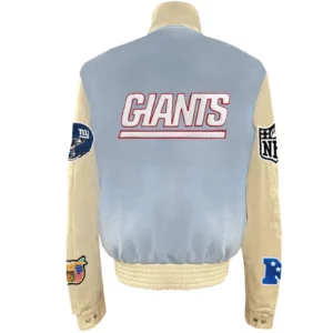 Alternative view of New York Giants Baby Blue Wool & Faux Leather Varsity Jacket
