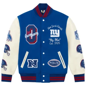 New York Giants OVO Royal Full-Snap Varsity Jacket