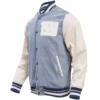 New York Giants Pro Standard Blues Denim & Leather Varsity Jacket - Image 3