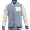 New York Giants Pro Standard Blues Denim & Leather Varsity Jacket