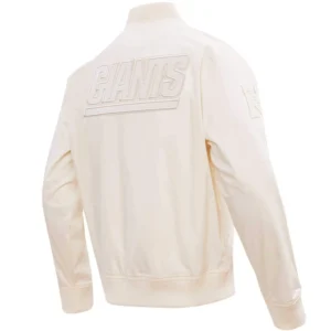 Alternative view of New York Giants Pro Standard Neutral Full-Zip Satin Varsity Jacket