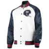 New York Giants Starter Lead Off Throwback Full-Snap White & Navy Varsity Jacket