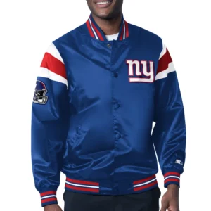 New York Giants Starter Full-Snap Satin Varsity Jacket