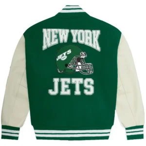 Alternative view of New York Jets OVO Wool & Leather Full-Snap Varsity Jacket