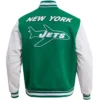 Alternative view of New York Jets Retro Classic Rib Wool & Leather Varsity Jacket