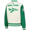 New York Jets Retro Classic Vintage Wool & Leather Varsity Jacket - Image 2