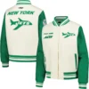 New York Jets Retro Classic Vintage Wool & Leather Varsity Jacket - Image 3