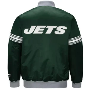Alternative view of New York Jets Starter Draft Pick Full-Snap Satin Varsity Green Jacket
