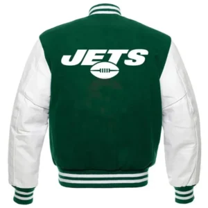 Alternative view of New York Jets Starter Letterman Wool & Leather Varsity Jacket