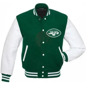 New York Jets Starter Letterman Wool & Leather Varsity Jacket