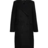 Perryiw Double Breasted Full Black Wool Coat - Image 3