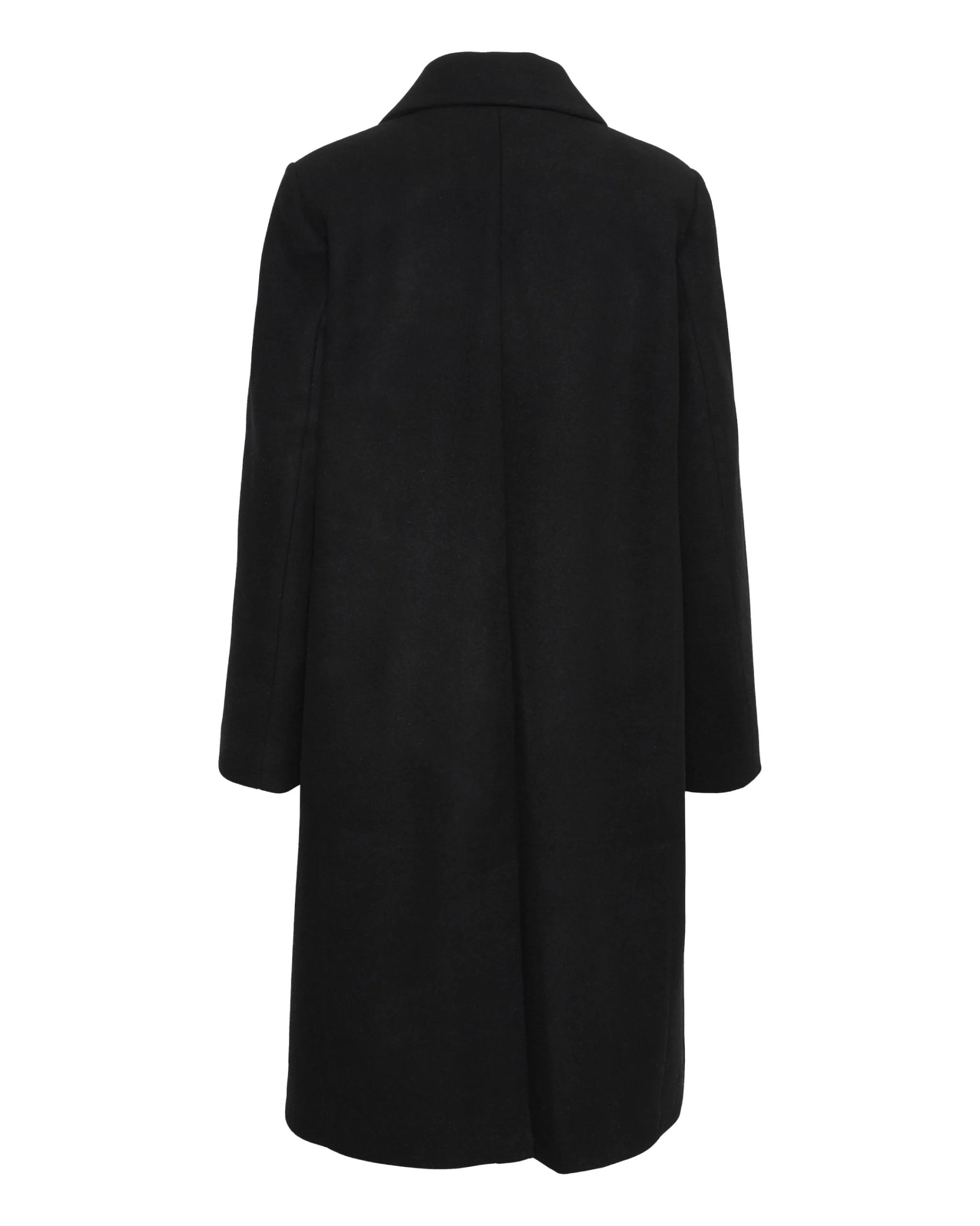 Perryiw Double Breasted Full Black Wool Coat - Image 2