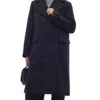 Perryiw Double Breasted Full Black Wool Coat - Image 5