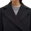 Perryiw Double Breasted Full Black Wool Coat - Image 6