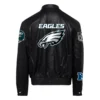 Alternative view of Philadelphia Eagles Jeff Hamilton Full-Snap Black Full Leather Jacket