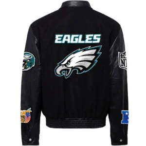 Philadelphia Eagles Jeff Hamilton Wool & Leather Varsity Jacket