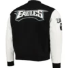 Philadelphia Eagles Classic Full-Zip Black/White Varsity Jacket - Image 2