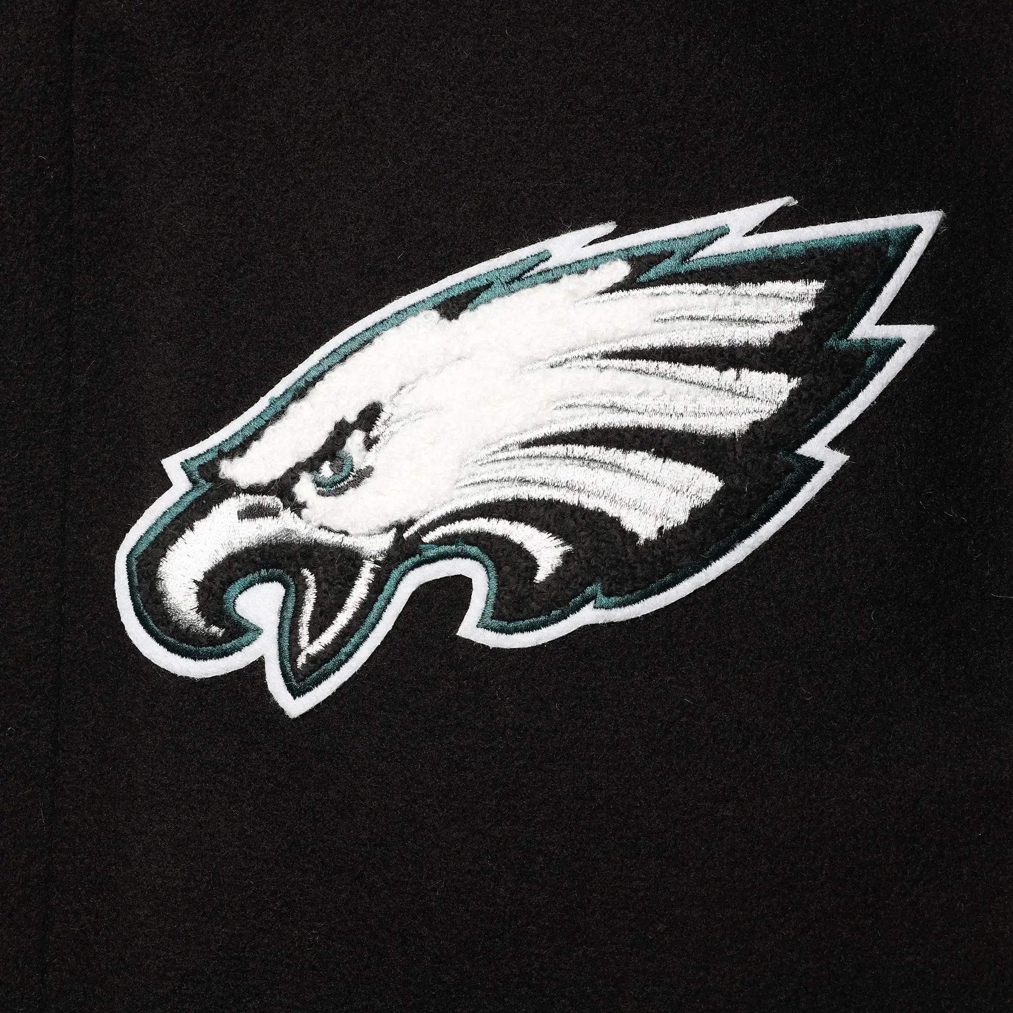 Philadelphia Eagles Classic Full-Zip Black/White Varsity Jacket - Image 3