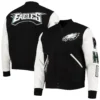 Philadelphia Eagles Classic Full-Zip Black/White Varsity Jacket - Image 4