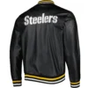Pittsburgh Steelers Black Leather Varsity Jacket - Image 2
