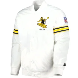 Pittsburgh Steelers The Power Forward Rib Satin Varsity Jacket