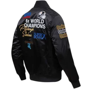 Alternative view of Pittsburgh Steelers Team Players Players Satin Varsity Jacket