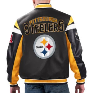 Alternative view of Pittsburgh Steelers G-III Sports by Carl Banks Full-Zip Leather Varsity Jacket