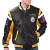 Pittsburgh Steelers G-III Sports by Carl Banks Full-Zip Leather Varsity Jacket