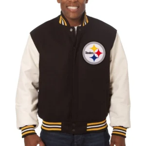 Pittsburgh Steelers Full Wool Two Tone Varsity Jacket