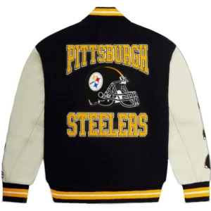 Alternative view of Pittsburgh Steelers OVO Full-Snap Wool & Leather Varsity Jacket