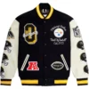 Pittsburgh Steelers OVO Full-Snap Wool & Leather Varsity Jacket
