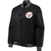 Pittsburgh Steelers One Color Satin Varsity Black Jacket