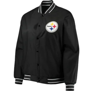 Pittsburgh Steelers One Color Satin Varsity Black Jacket