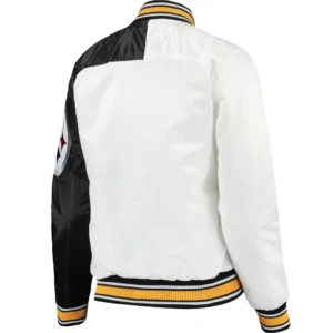 Alternative view of Pittsburgh Steelers Satin Hometown Varsity Jacket White & Black