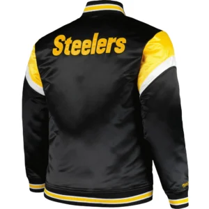 Alternative view of Pittsburgh Steelers Big & Tall Satin Varsity Jacket Black & Yellow