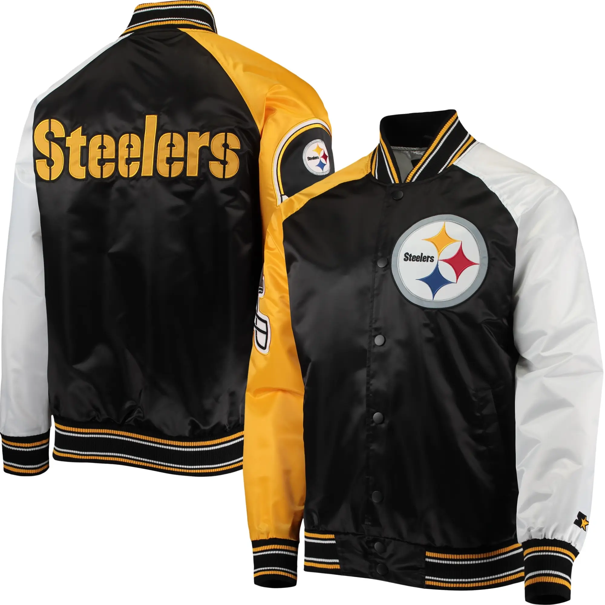 Pittsburgh Steelers Reliever Team Players Satin Varsity Jacket - Image 3