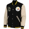 Pittsburgh Steelers Tommy Hilfiger Black & Cream Varsity Jacket